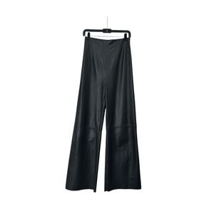 16Arlington Black Leather High Waisted Wide Leg Pants Size 12 (FITS SIZE 4)